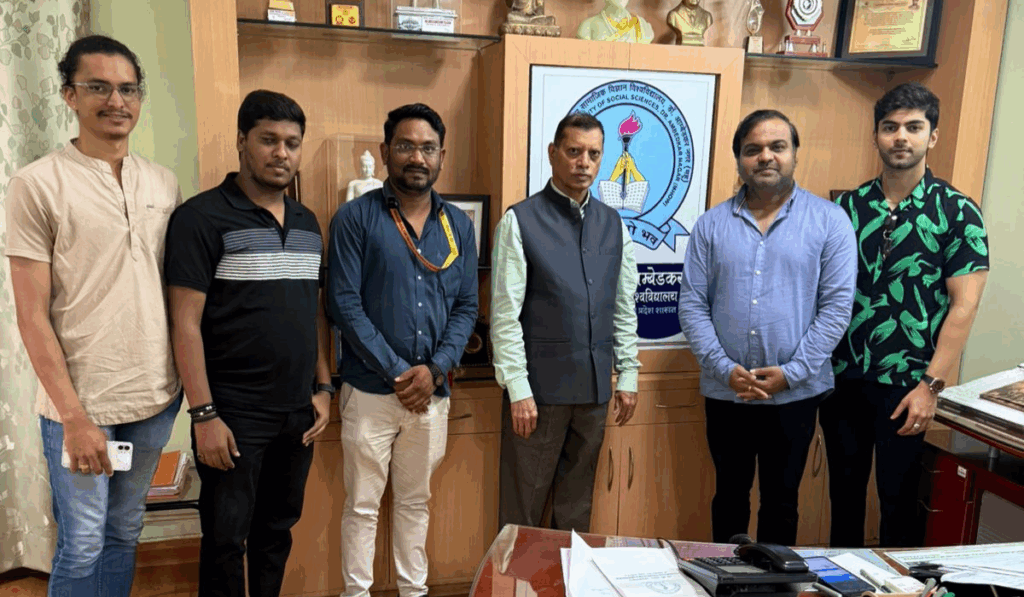 Dr. Ketan Mohitkar, Secretary of ICTRD, along with senior officials from Dr. B.R. Ambedkar University of Social Sciences (BRAUSS), during the MoU signing ceremony 