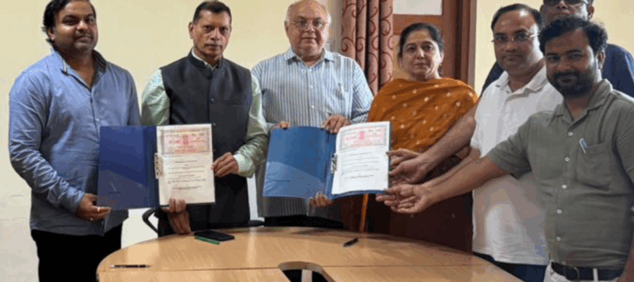 Dr. Ketan Mohitkar, Secretary of ICTRD, along with senior officials from Dr. B.R. Ambedkar University of Social Sciences (BRAUSS), during the MoU signing ceremony